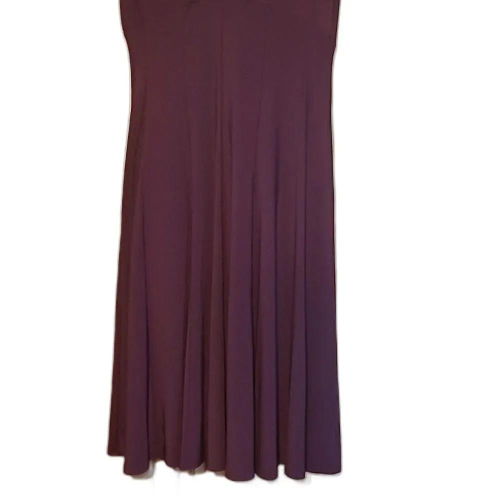 Ralph Lauren Cocktail A-Line Swing Dress Plunge V-Neck Knee Length Short Sleeve